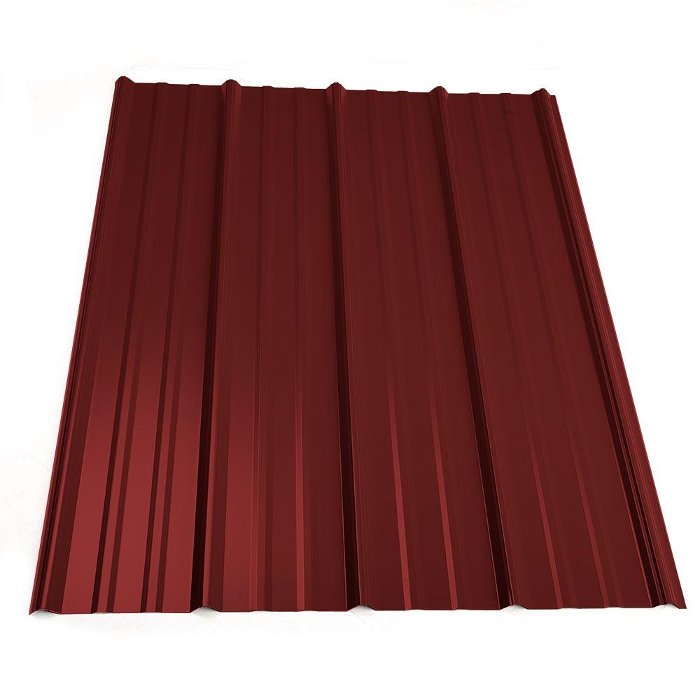 5 ft. Classic Rib Steel Roof Panel in Red