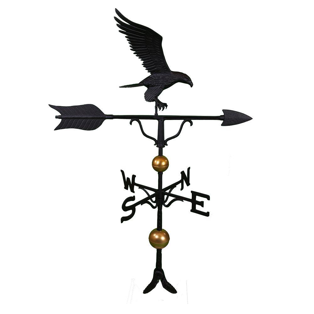 52 in. Deluxe Black Full Bodied Eagle Weathervane