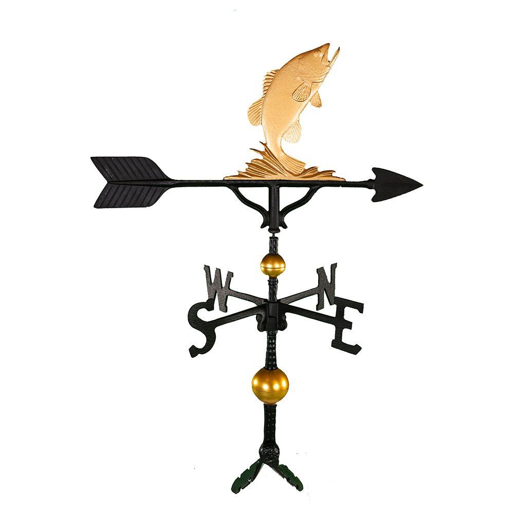 32 in. Deluxe Gold Bass Weathervane